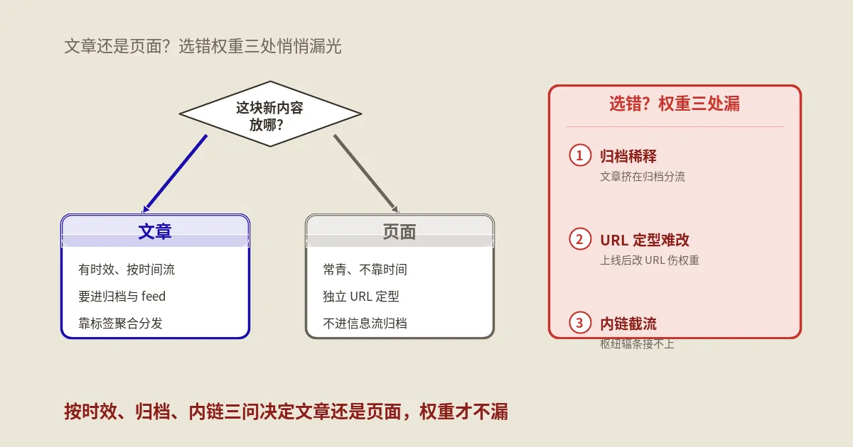 WordPress文章和页面怎么选？讲透收录、URL与权重的决策逻辑