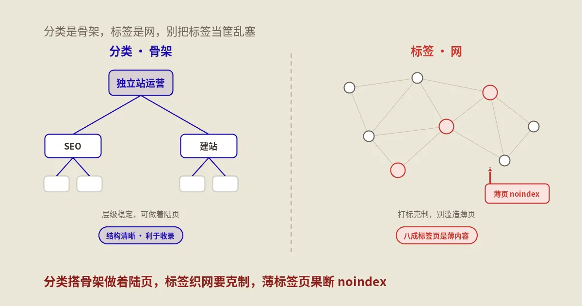 WordPress分类和标签怎么用？SEO区别、索引治理与着陆页打法