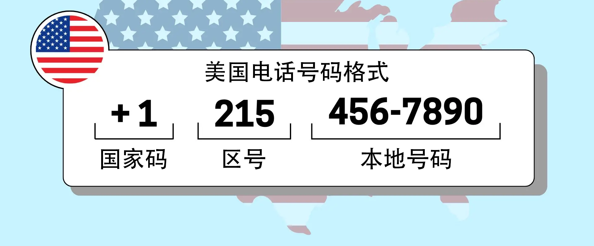 美国电话号码格式