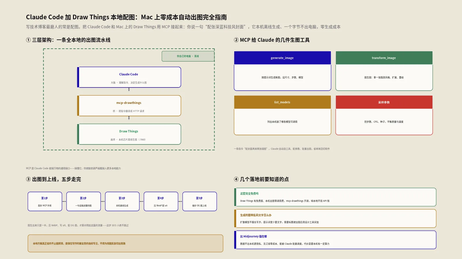 Claude Code加Draw Things本地配图实战：Mac上零成本自动出图完全指南