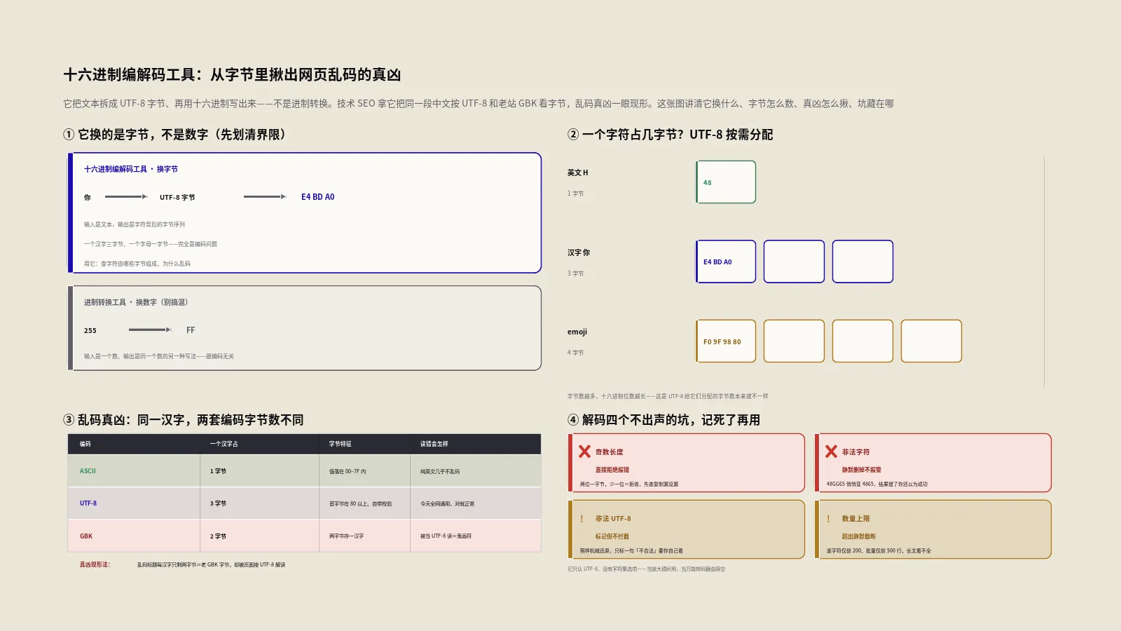 十六进制编解码工具：从字节里揪出网页乱码的真凶