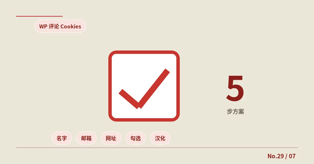 WordPress评论Cookies汉化+默认勾选：5步方案+14类避坑