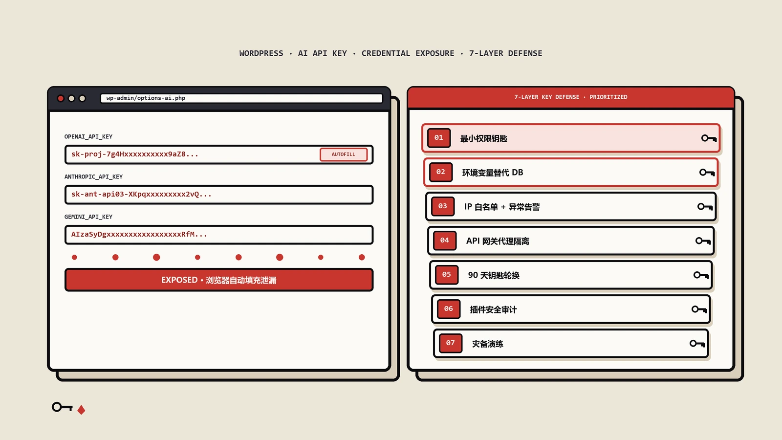 WordPress独立站AI API Key泄漏7步攻防
