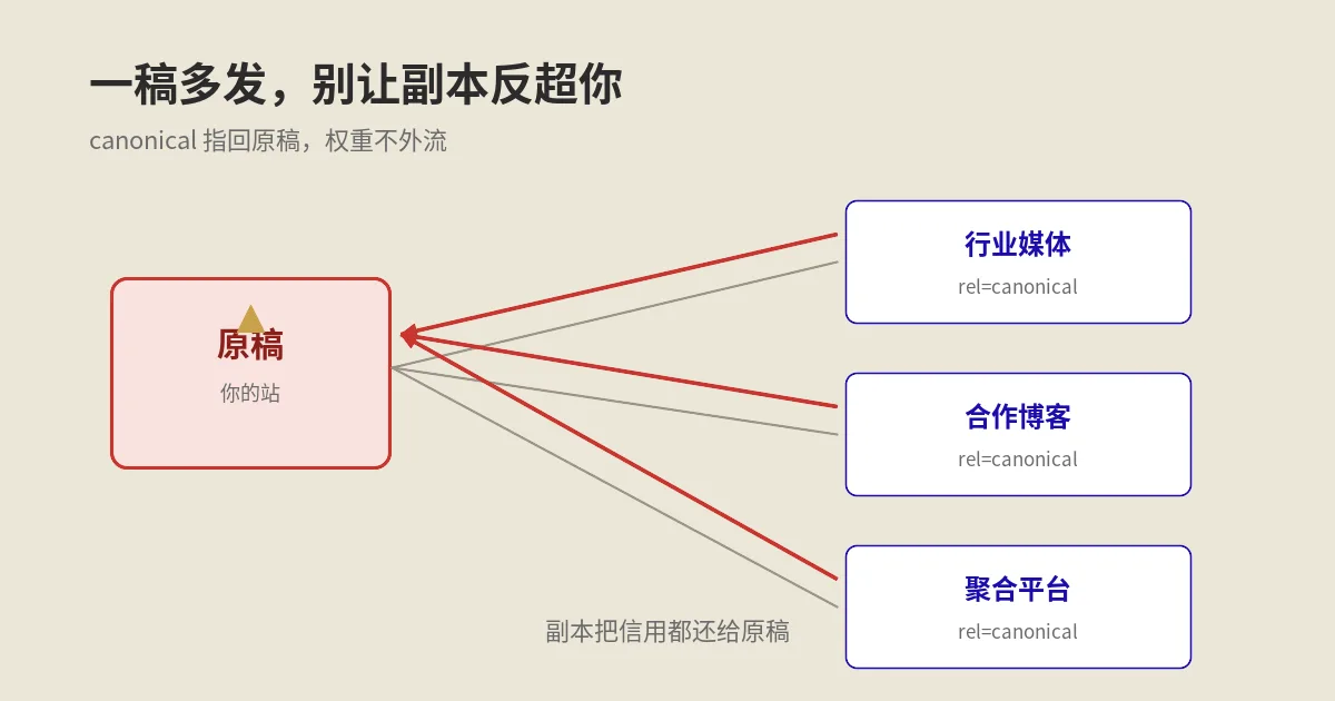 内容联合发布SEO指南：一稿多发不被副本反超
